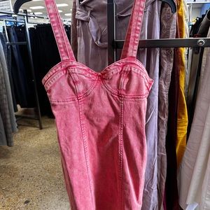 Cute denim fitted red dress small